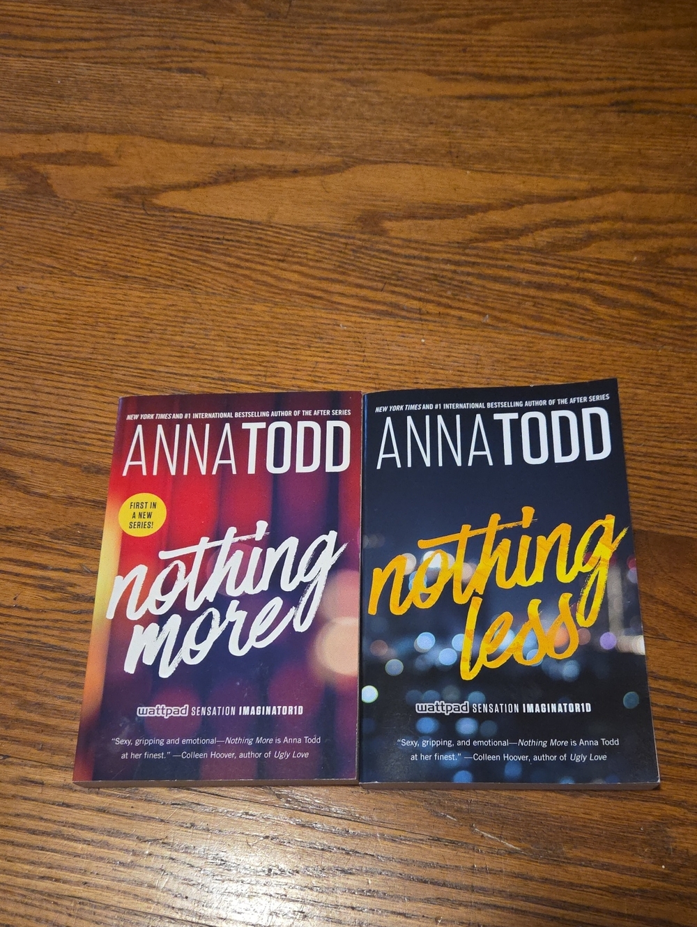 Anna Todd "Nothing More" & "Nothing Less" Paperback Book Set - Red & Navy Covers